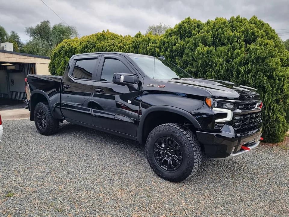 Black Chevrolet Silverado with window tint by Pro Tint Adelaide
