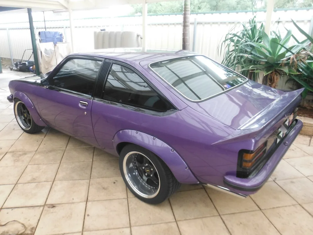 Purple Holden Torana LX hatch with tinted windows by Pro Tint Adelaide